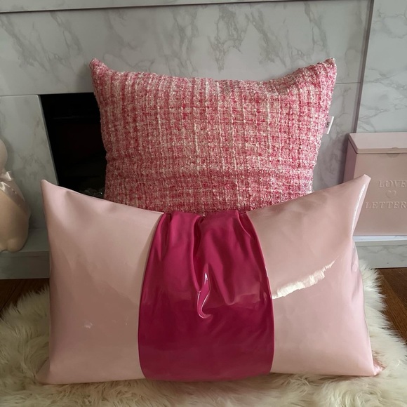 Pink Tweed Throw Pillows (Large) - Picture 2 of 10